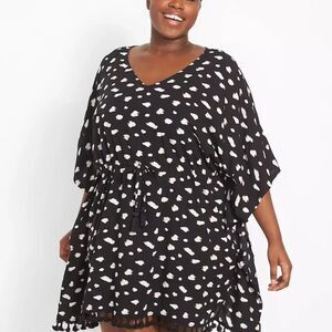 Cacique by Lane Bryant - Woven Dolman Cover-Up - Tassel Trim